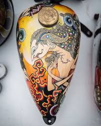 Some Really Amazing Tank Art At Our Lowbrow Gas Tank Paint Chopper Tank Cool Tanks