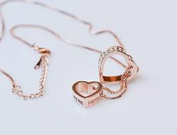 Love You Forever Engraved Crystals From Swarovski Heart Necklace Rose Gold Plated Amazon Swarovski Pendant Necklace Swarovski Heart Necklace Swarovski Pendant