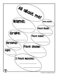 Kindergarten, first grade, and second grade academic year. Printable About Me Worksheets Woo Jr Kids Activities