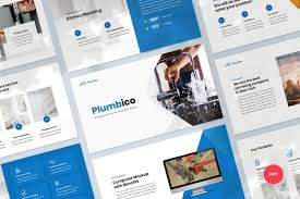 Plumbing Powerpoint Template In 2020 Powerpoint Templates Computer Mockup Templates