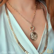 Instagram Micabicolor Madalyon Kolye Bugday Model Uzun Kolye Taki Halhal Bileklik Kolye Sahmeran Yuzuk Moda Tarz Desig Gold Necklace Jewelry Necklace