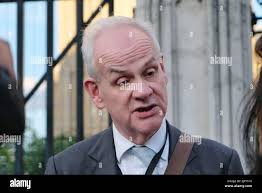 London, UK, 5th July, 2022. Conservative peer, Lord Moylan is interviewed  outside the Houses of Parliament. MPs leave the Parliamentary complex after  shock resignations of two cabinet members, chancellor Rishi Sunak and