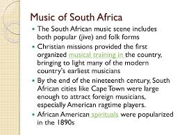 One of the most widespread of early musical forms among southern blacks was the spiritual. Ppt Music Of Africa Powerpoint Presentation Free Download Id 6953121