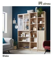 Alinea Biala Bibliotheque Avec Portes Coloris Chene Clair L159cm Meubles Salon Bibliotheques Et Etageres Meuble Deco Mobilier De Salon Mobilier Maison