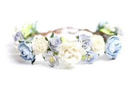 Light Blue Flower Crown White Floral Crown Headpiece Flower Girl Crown Blue Flower Crown Wedding Headpiece Blue Flower Crown Flower Crown Wedding Blue Flowers
