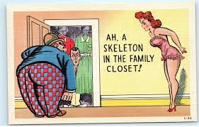 Vintage Postcard Comic Cheating Wife Husband Finds Another Man In Closet  A45 | Topics - Cartoons & Comics - Comics, Postcard / HipPostcard