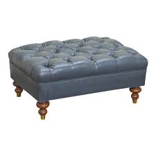 Madison park square tufted large faux leather, all foam, wood frame brown cocktail ottoman modern design coffee table for living room. Blue Tufted Leather Chesterfield Style Ottoman Ottoman Coffee Table Decor Ottoman Leather Ottoman Coffee Table