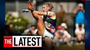 Afl's twitter account deleted a photo of tayla harris because of trolls. Tayla Harris Famous Kick Immortalised As A Bronze Statue In Melbourne 7news Youtube