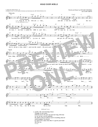 Tears For Fears Head Over Heels Sheet Music Pdf Notes Chords Pop Score Lead Sheet Fake Book Download Printable Sku 184569