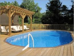 Above Ground Pool Deck Design Ideas Backyard Pool Swimming Pool Decks Small Inground Pool