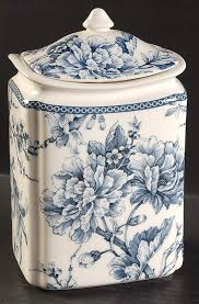 Adelaide Blue And White Large Canister Lid By 222 Fifth Pts Replacements Ltd Blue Pottery Blue White Decor Blue And White China