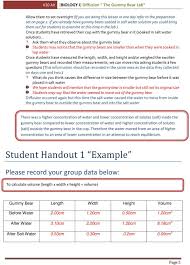Osmosis typically occurs to balance the amount of salt found in the cell of the outside environment. Diffusion Hypertonic Hypotonic Isotonic Solutions The Gummy Bear Lab Pass Pdf Free Download