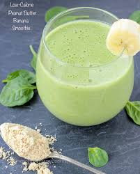 This Low Calorie Peanut Butter Banana Spinach Smoothie Recipe Is Easy And Delicious And Th Low Calorie Peanut Butter Spinach Smoothie Recipes Spinach Smoothie