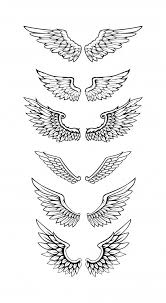 Illustration Of Wings Collection Set In 2020 Wing Neck Tattoo Wing Tattoo Men Wing Tattoo Designs