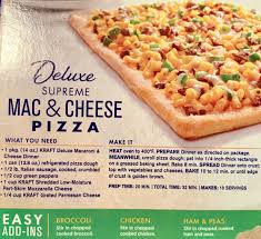 There is something about kraft mac & cheese. Kraft Deluxe Mac Cheese Pizza Mac And Cheese Pizza Cheese Pizza Recipe Mac And Cheese