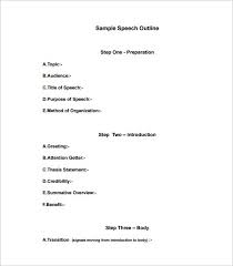 Presentation Outline Template Speech Outline Outline Format Outline Sample