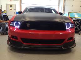 Red Mustang With Oracle Lights Red Mustang Cool Cars Mustang