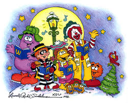 Birdie The Early Bird Cartoon Ad Agency Art Director Rich Seidelman S 1998 Mcdonaldland Christmas Card With Ronald Mcdonald Grimace Birdie The Early Bird H Christmas Carol Cartoon Retro