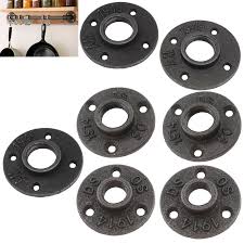 Details About Malleable Threaded Floor Flange Iron Pipe Fittings Wall Mount Black 3 Sizes