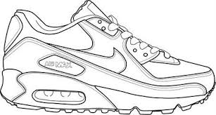 Air Max 90 1 Jpg Sneakers Sketch Nike Drawing Shoes Clipart