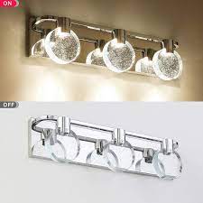 The mirrored surface of chrome creates an industrial motif that's modern and chic. Buy Citymoda 3 Light Bathroom Light Led Lights Fixture Over Mirror Bathroom Vanity Light Chrome Bathroom Light Seeded Crystal White Light 6000k Online In Vietnam B08nc63889