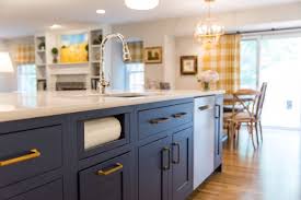 Mixed Metals With Aged Brass Cabinet Hardware Polished Nickel Plumbing Fixtures And Brass Light Fixtures Navy Isl Kitchen Remodel Kitchen Renovation Kitchen
