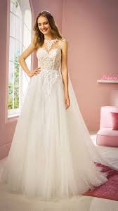 White one brautkleider / hochzeitskleider by st. Hochzeitskleider 2020 White One Kollektion Modell Alanis B Brautkleid Brautkleid Illusion Neckline Wedding Dress Pronovias Wedding Dress Sheer Wedding Dress