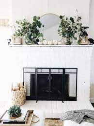 See more ideas about white brick, white brick fireplace, white fireplace. Pretty Fall Mantle With White Pumpkins And Eucalyptus White Brick Fireplace Fall Home Decor Fall Fireplace