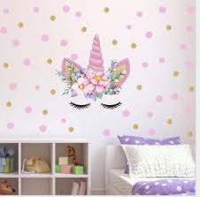 ماجيك كارتون يونيكورن لون ملصقات الحائط للفتيات نوم ملون الزهور جدار الشارات Diy ملصق للجدران ديكور المنزل تسوق اونلاين ورق جدران و ملصقات الحائط بافضل سعر في مصر سوق كوم