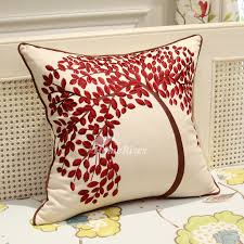 Our decorative pillows are a quick and affordable way to decorate your space and take it from average to extraordinary. Country Tree Linen Couch Burgundy And White Throw Pillows