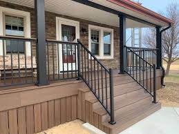 Aluminum railings aluminum porch railing is maintenance free and can be attached to wood or metal. Railings Products Pleasantview Home Improvement