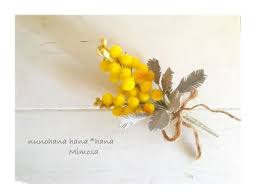 ミモザ 布花コサージュ ハンドメイドマーケット minne 布花 ソーイングクラフト コサージュ ハンドメイド