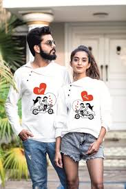 Buy Premium Quality Valentine Special Pesonalised Love Cycle Couple Tees At Low Prices In India Only On Winsant Com In 2020 Couple Tees Cute Couples Photography Couple T Shirt