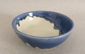 Zane Wilcox cobalt drip small bowl — Hand Wave Gallery
