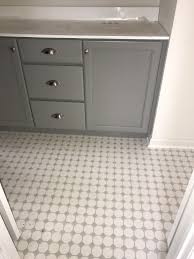Jack And Jill Bathroom Octagon And Dot Floor Tile Gray And White Bathroom Gray And White Bathroom White Bathroom Octagon Tile Bathroom