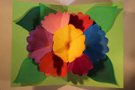 Basteln mit papier / pop up blumen karte basteln: Blumige Pop Up Karte Handmade Kultur