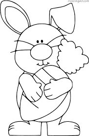 Rabbit face coloring page ; Carrot Coloring Pages Coloringall