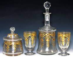Still Life With Glass Of Absinthe And A Carafe Antique Decanter Set Antique French Decanter Service Set For Absinthe 2 Goblets Sugar French Antiques Decanter Set Wine Set