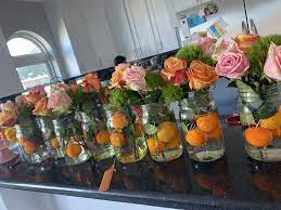 Rose Centerpiece Spring Baby Shower Orange Baby Shower Peach Baby Shower