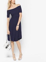 Stretch Viscose Off The Shoulder Dress Shoulder Dress Designer Outfits Woman A Line Dress