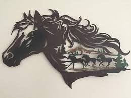 Mountains Metal Wall Art Housewarming Gift Home Decor Etsy Art Metal Art Projects Western Metal Wall Art