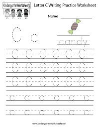 Kindergarten Letter C Writing Practice Worksheet Printable Writing Practice Worksheets Letter Writing Practice Kindergarten Letters