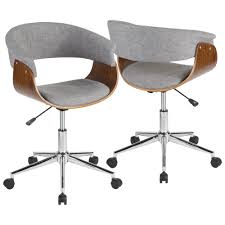 A timeless furniture staple in households everywhere. Lumisource Vintage Mod Mid Century Modern Office Chair In Walnut Wood And Light Grey Fabric By Lumisource