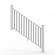 Iron step railing with custom scroll design. Deckorators Grab And Go 6 Ft X 2 75 In X 36 In White Composite Deck Stair Rail Kit Contemporary Balusters Included Assembly Required In The Deck Railing Department At Lowes Com