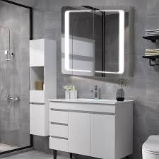 Tokvon alameda led illuminated bathroom cabinets mirror cabinet with led dimmer switch shaver socket demister strip lights 650x600mm made of aluminum alloy for makeup shaving. Home Furniture Diy Led Illuminated Bathroom Mirror Cabinets Storage Shaver Socket Sensor Demiter Uk Globalgym Parsberg Com