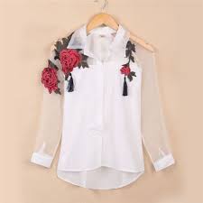 Go Out And Set A New Trend With This Stylish And Pretty Embroidered Shirt With Turn Down Collar Set A New Style Girl Details Clothes Fashion Vintage Shirts