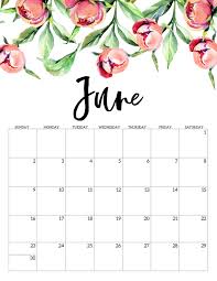 Monthly Floral June 2019 Calendar June June2019 June2019calendar 2019calendars Monthly Calendar Printable June Calendar Printable Free Printable Calendar