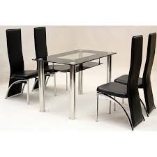 Ashley homestore black friday in july! Vegas Black Glass Rectangle Dining Table With Four Black Chairs