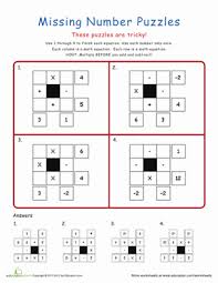 Our third grade math worksheets continue numeracy development and introduce division, decimals, roman numerals, calendars and new concepts in measurement and geometry. Math Puzzles Worksheet Education Com