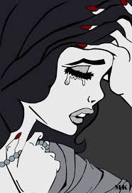 Black And White Cartoon Illustration Broken Heart Cartoon Imagen De Cartoons Crying And Melancholy Pop Art Comic Cartoon Girl Drawing Pop Art Drawing